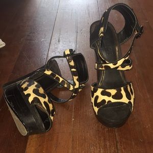 Leopard platform heels from topshop size 38